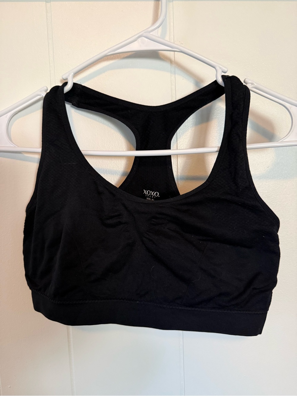 XOXO Solid Black Racerback Sports Bra